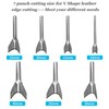 Rierdge 7pcs Leather Craft Cutter V-Shape Punch Cutting Tools for