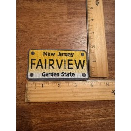 Patch Collection FAIRVIEW - New Jersey State License Plate Patch Sz 2in X 4in NEW Garden State