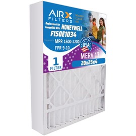 AIRX FILTERS WICKED CLEAN AIR. 20x25x4 Furnace Filter MERV 13 Compatible with Honeywell 20x25x4 Air Filter F150E1034 1 Single Filter