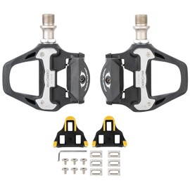 MicrOHERO Ultra Light 9.5oz Chromoly Shaft Carbon Composite Body Sealed Bearing SPD-SL Pedals PD-R97P Black with Cleat