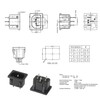 FILSHU IEC320 C14 Panel Mount Plug Adapter AC 250V 15A