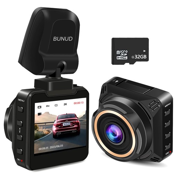 2k Dash Cam Front, Dash Camera for Cars with 32G