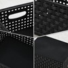 Pekky 6 Pack Plastic Weave Storage Basket, Black Small Organizer