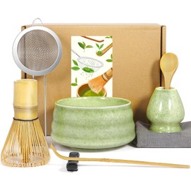 AMCHLEL Matcha Set, Matcha Set for Beginners, Stylish Matcha Set, Matcha Brush, Bowl, Matcha Filter Sieve