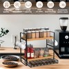 LEMIKKLE 2-Tier Wood Coffee Station Organizer with Pod Holder and