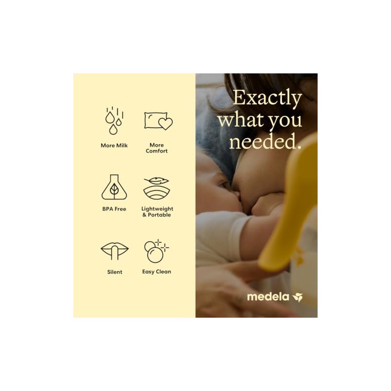 Medela Harmony Manual Breast Pump, On-the-Go, More Milk Output