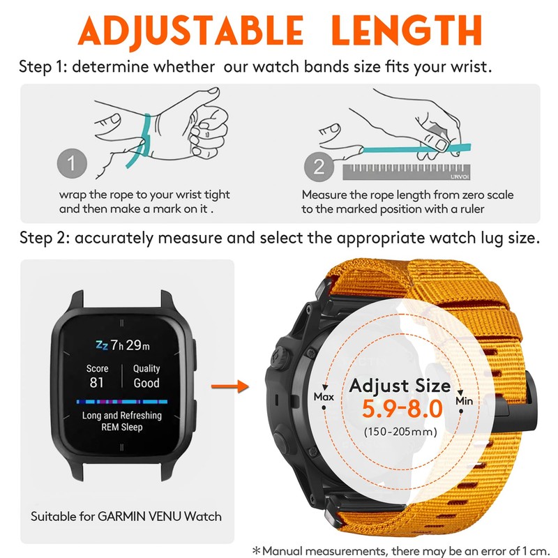 Glossy Durable Nylon Watch Band Compatible With Garmin Venu 4