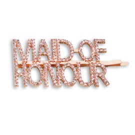 Pink Positive Bridesmaid, Bride to Be, Maid of Honour Sparkly Bobby Pin, Hair Slide (Maid of Honour)