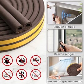 INGEQUIS Sellador para Puertas y Ventanas 20M, Burletes Impermeables para Puertas, Tiras de Sellado para Sellar y Aislar Fuga, Ruidos, Polvo, Insectos en Recámaras, Cocina, Carro (20Metros, Blanco)