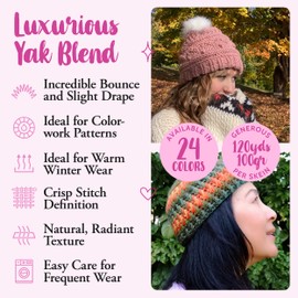 Off-The-Yak Wool Yarn for Crocheting, 7 Skeins, 840Yds/700G, Free Patterns - Wool Acrylic Blend Yarn for Knitting - #4 Medium Worsted Weight - Variegated Pack