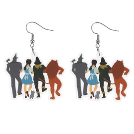 Pair of Oz Themed Dorothy Earrings, Yellow Brick Road, Wicked Style Earrings for Women. Emerald City, Red Slippers Fun Jewelry for Women