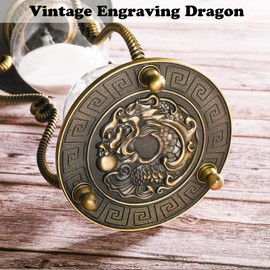 CNCJ Hourglass Timer Sand Clock 60 Minute: Brass Medieval Dragon Black Sand Watch 60 Min, Large Reloj De Arena, Gothic Fantasy One Hour Sandglass for Gifts, Home, Desktop Decor