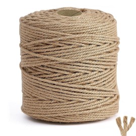 ARISKEY 4mm Jute Twine,328ft Natural Jute Twine String Heavy Duty Natural Jute Rope 100Meters Twine String for Decoration, Garden, Crafts, Hanging and Packing