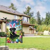 Starlit Patio Happy Easter Cute Black Labrador Dog Garden Flag
