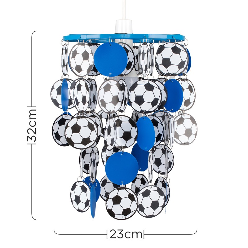 MiniSun - Boys Blue City Football Bedroom/Nursery Ceiling Pendant Light