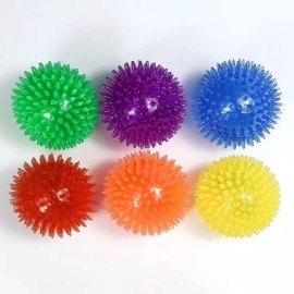 Unbranded Squeaky Spiky Dog Balls - Durable Pet Chew Toys for Teething and Play 3.5 in - Blue