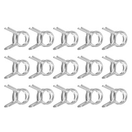 uxcell 15Pcs 7mm/0.28inch Inner Dia Double Wire Spring Hose Clamp, Stainless Steel Adjustable Spring Clips for Hose Fuel Line Silicone Tube Water Pipe Air Pipe