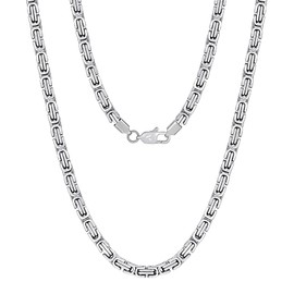 VEXXS Royal Byzantine Chain, 18K Real Gold Plated Gold Chain Men’s Necklace, Durable No Color Fading Men’s Chain 3mm 4mm Miami Cuban Link Chain Urban Fashion Street Wear