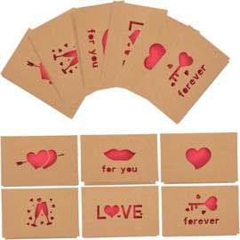 Fokmuaex 12Pcs Valentine Cards with Envelopes - Heart Shaped Romantic Greeting Cards for Lovers, Couples & Special Occasions