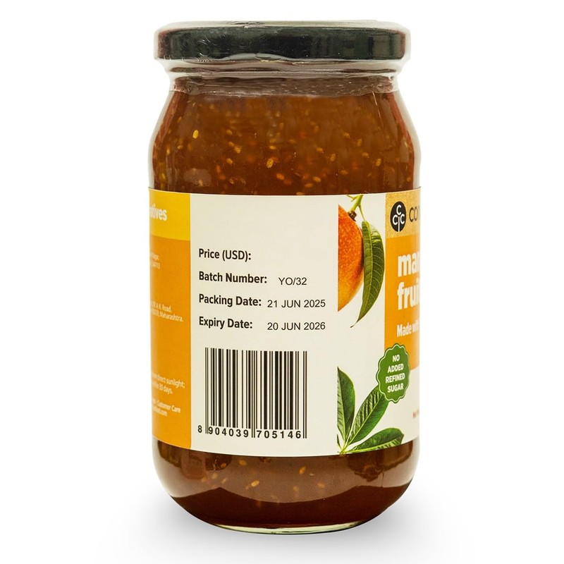 Conscious Food Mango-Honey Fruit Spread 17.6 oz | 100% Natural