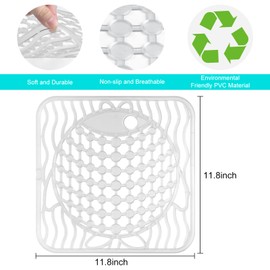 Coopay 2 Pack Kitchen Sink Mat PVC Eco-friendly Kitchen Stainless steel/Porcelain Dish Drying Pad Protector for Bottom of Sink, Fish Pattern Design, 11.8 x 11.8 Inches (Clear)