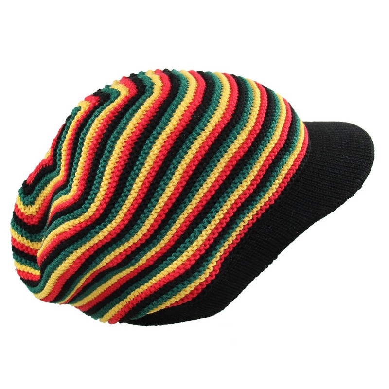 NY Rasta Cotton Beanie Visor (Black/Rasta)