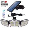 4-Head Solar Motion Sensor Security Light, 3000 Lumens, 270° Wide