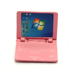 Gutshof miniaturen Scale 1:6 Miniature Computer Pink Dollhouse Decorative Laptop Metal
