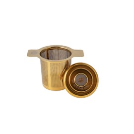 Tea-Sing Gold Tea Strainer – Loose Leaf Tea Infuser with Fine Mesh & Long Handle – Reusable, Easy to Clean – Perfect for Teapots, Cups, and Mugs
