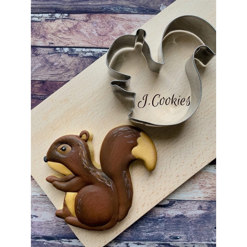 LILIAO Squirrel and Acorn Cookie Cutters for Thanksgiving, Stainless Steel