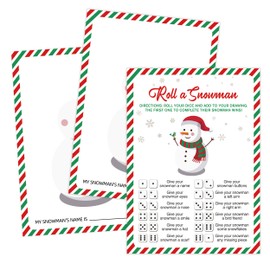 QKX Roll A Snowman Game, Roll for It Dice Game, Christmas Party Games, Christmas Party Decorations, Build a Snowman Kit, Xmas Holiday Preschool Activities, Winter Activities for 25 Players, 02