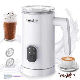 Eastsign Milk Frother, Milk Steamer for Coffee, 4 in 1 Electric Milk Frother and Steamer, Warm and Cold Foam Maker, Hot Chocolate Maker, Milk Warmer, 12oz/350ml Frother for Latte, Cappuccino, Matcha