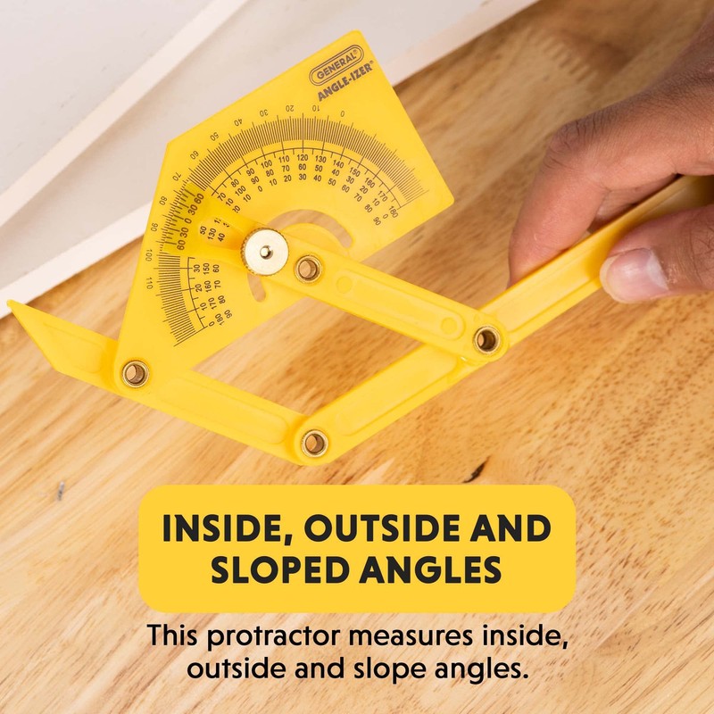 General Tools 29 Plastic Protractor and Angle Finder, Outside, Inside,