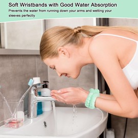 8 Stück Handgelenk Waschband, Mikrofaser Skincare Armband zum Gesicht Waschen Spa Kosmetik Abschmink Armbänder