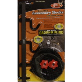 HME Durable Easy-To-Attach Convenient Versatile Hunting Ground Blind Accessory Hook with Drink Holder and Two Hooks
