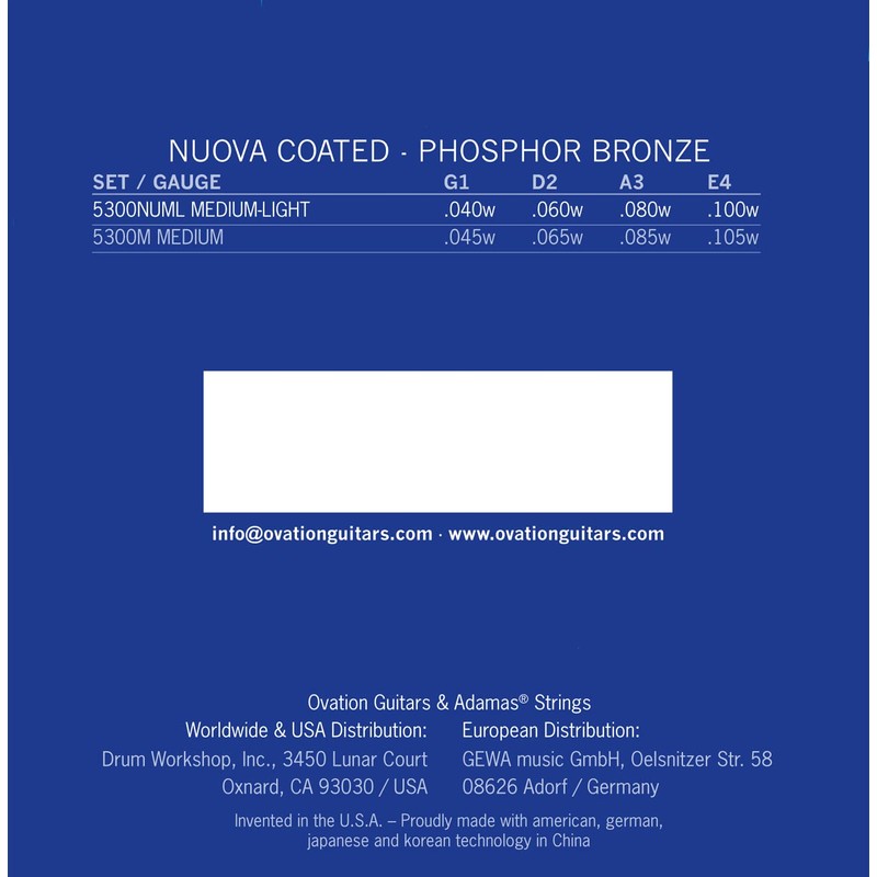 Adamas Nuova 5300NU-ML Coated Coated Acoustic Bass Strings Set of