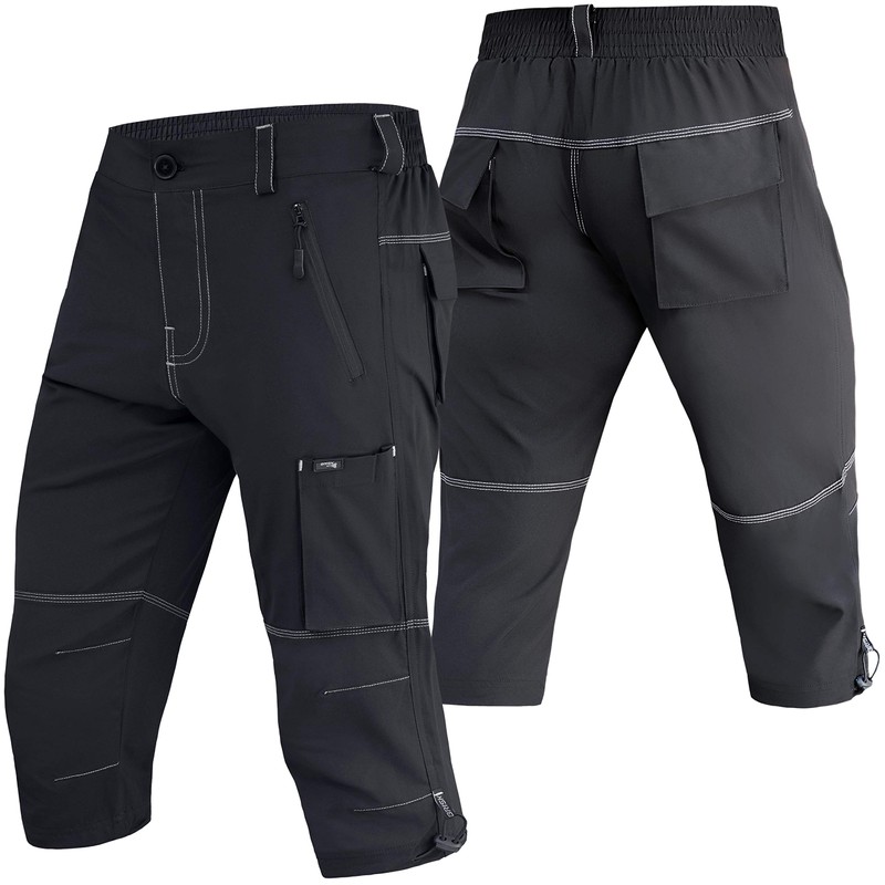 Brisk Bike 3/4 MTB Short Mountain Bike Cycling Short (Black,