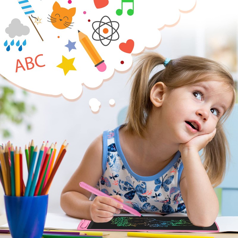 Homestec LCD writing board, 8.5 inches, colourful display, children's laptop
