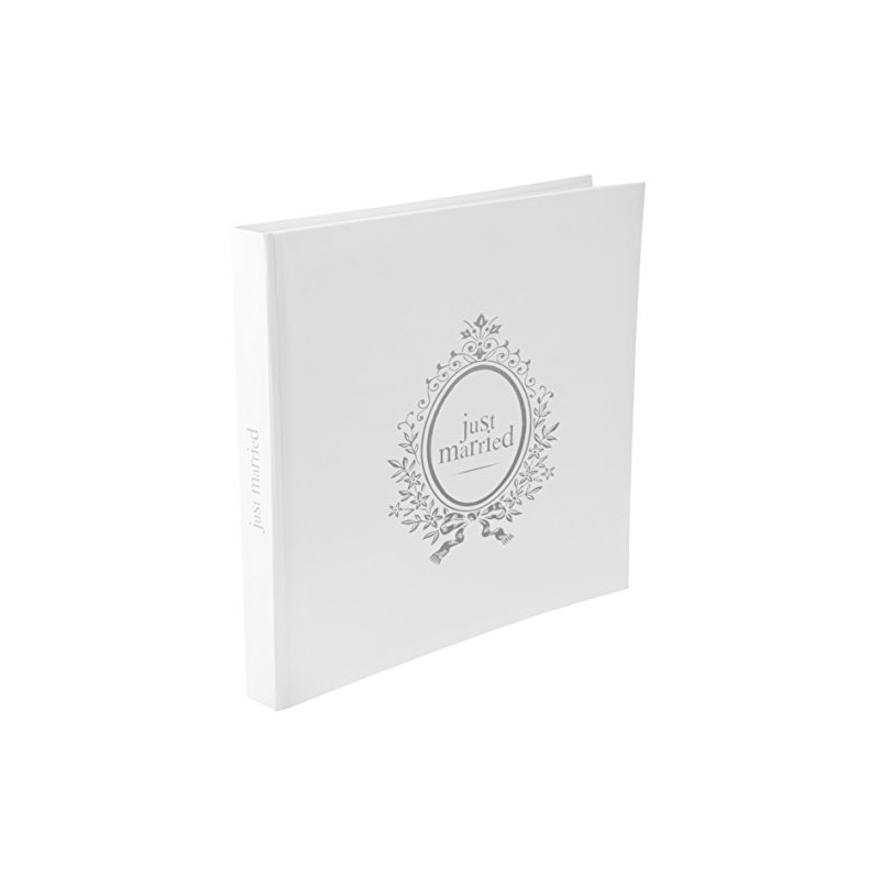Santex Gästebuch/Fotoalbum in Weiss mit silbernem Aufdruck Just Married zur