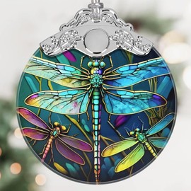 Dragonfly Christmas Ornament, Stained Glass Hanging Ornament, Christmas Tree Ornaments, Christmas Decoration, Holiday Ornament, Dragonfly Home Decor, Gift Exchange, Gift Idea