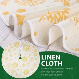 KIKISML Christmas Tree Skirts 120cm (48 inch), Xmas Tree Base Cover Mat for Christmas Tree, Snowflake Christmas Tree Skirt for Holiday Ornament for Xmas Party Christmas Decorations,Yellow Snowflake