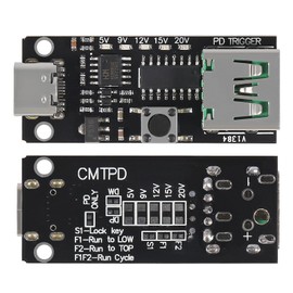 4pcs USB-C PD QC DC 5V 9V 12V 15V 20V Adjustable Voltage Power Trigger Module 5A Type-C Female USB Port Input (Type-C Female USB)
