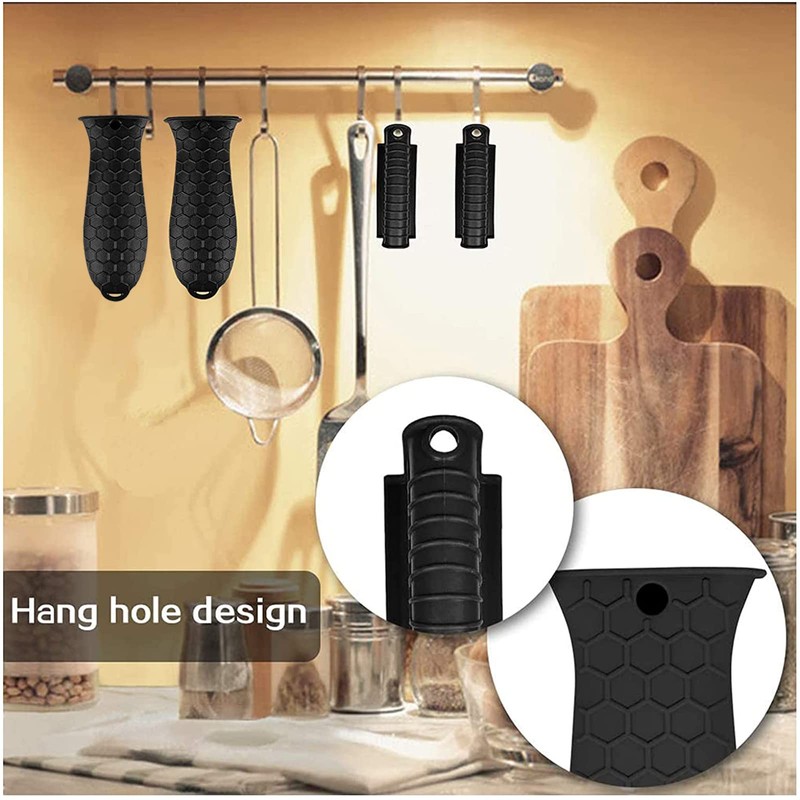 8 Pcs Non-Slip Silicone Hot Handle Holder & Assist Grips,