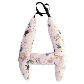 TINAYAUE Cotton Car Sleeping Pillow Cute Cartoon Car Seat Rest Pillow Soft Multifunctional Headrest Side Sleeping Neck Pillow H-shaped Travel Pillow for Adults Kids, Breathable Washable Car Pillow