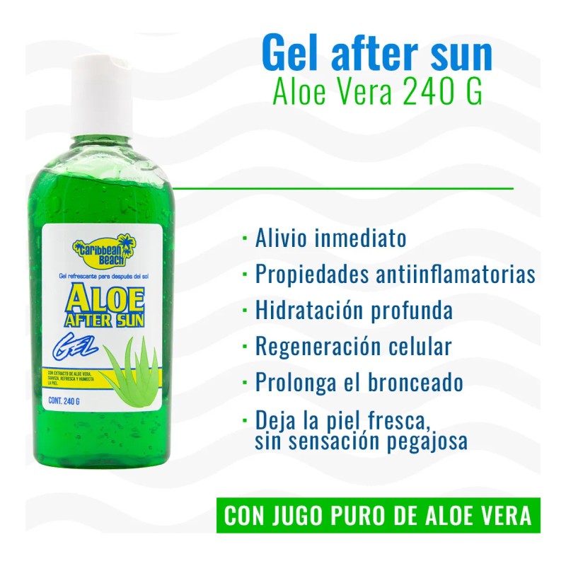 Gel After Sun Caribbean Beach Aloe Vera Refrescante 240g