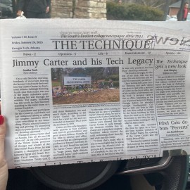 Newspaper  Jimmy Carter Commemorative Georgia Tech Technique AJC