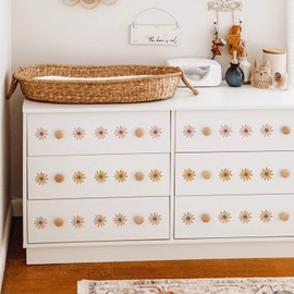 Daisy Wall Decals Boho Flower Wall Stickers 36 PCS for Girls Room Playroom Nursery, Removable Daisy Wall Decal Boho Peel and Stick Kids Room Decor Vinyl Murals DIY Decorations (6 Sheets)