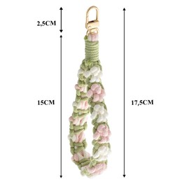 CHUQING Key Chain Macrame Lanyard Short Key Ring Fabric Boho Key Chain Bracelet Key Ring Women Ladies, KC12-05, Medium