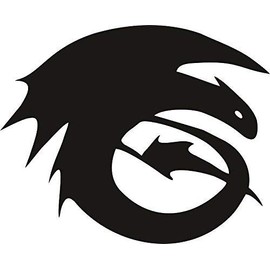 Rainbow Animated Design How to Train Your Dragon Hiccup Logo Vinyl Stickers Symbol 5.5" Black Decorative DIE Cut Decal for Cars Truck Jeep