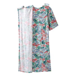 Women's Open Back Adaptive Lace Trim Nightgown - No Peek Hospital Gown for Seniors - Millie Floral SMA